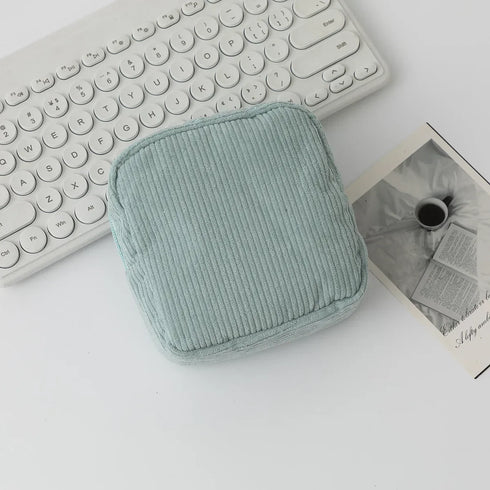 Fashion Corduroy Women Makeup Lipstick Sanitary Napkins Travel Organizer Bags Mini Cosmetic Storage Bag Small Makeup Pouch